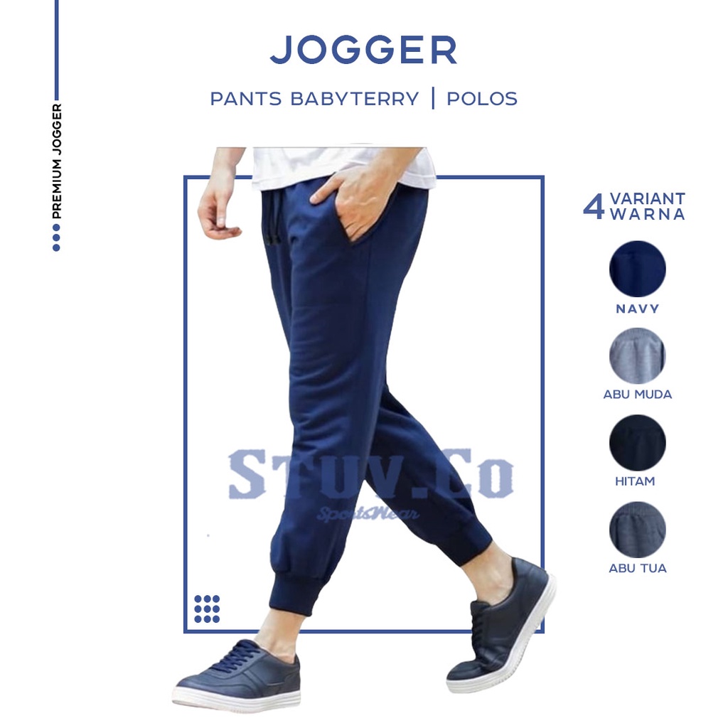 CELANA JOGGER PANTS PANJANG BABYTERRY SWEATPANTS OLAHRAGA JOGGING FITNESS PRIA WANITA KEREN