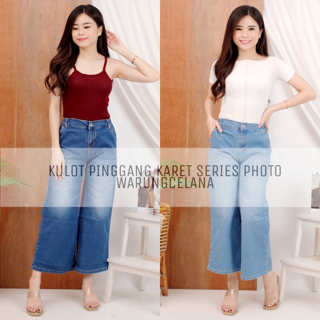 PREMIUM  KULOT JEANS VJ PINGGANG KARET