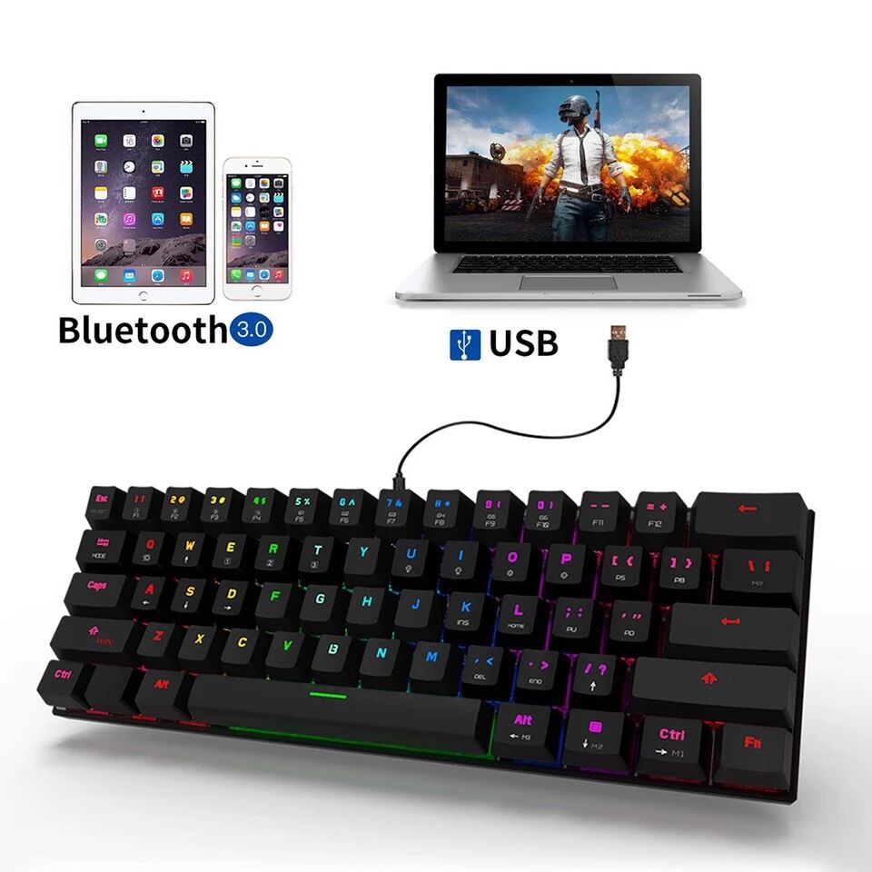Mechanical Keyboard Gaming Motospeed CK62 Dual Mode Wired & Bluetooth
