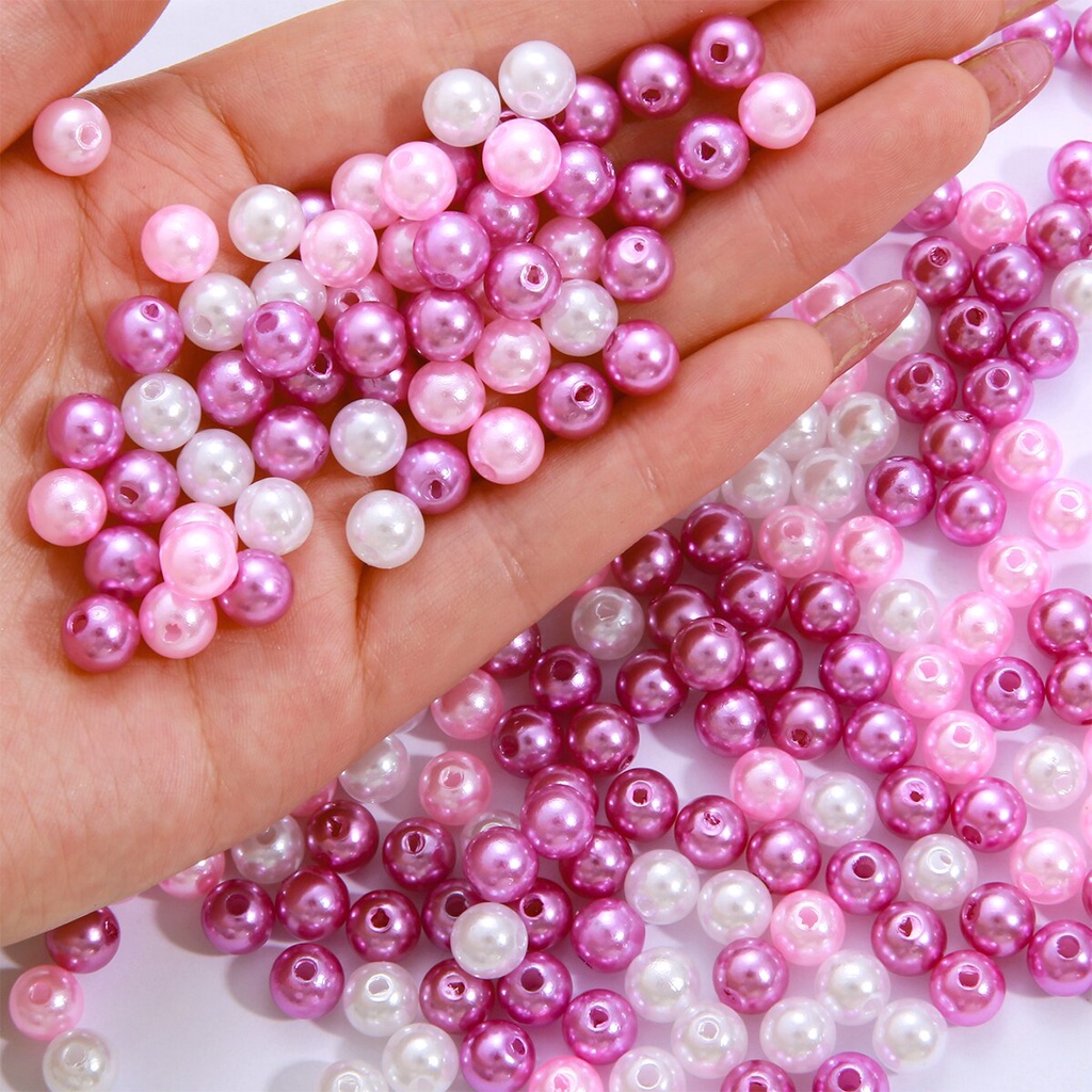 8mm 26g 100 pcs ABS Mutiara Manik-manik Bola Kristal Untuk Wanita Dekorasi Perhiasan Membuat DIY Gelang Aksesoris