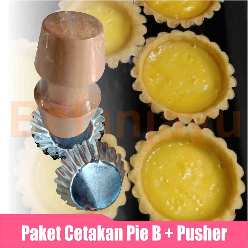 [COD] Cetakan Pie Ukuran Dengan Pusher (Kayu Penekan Pie)