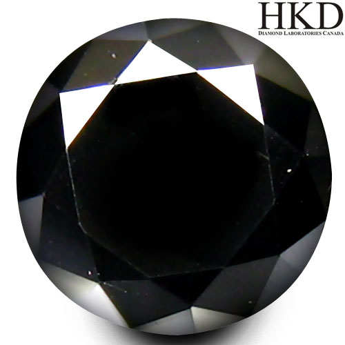 Certified Round Brilliant Cut 4.9mm 0.75ct Natural Fancy Black Diamond DD110