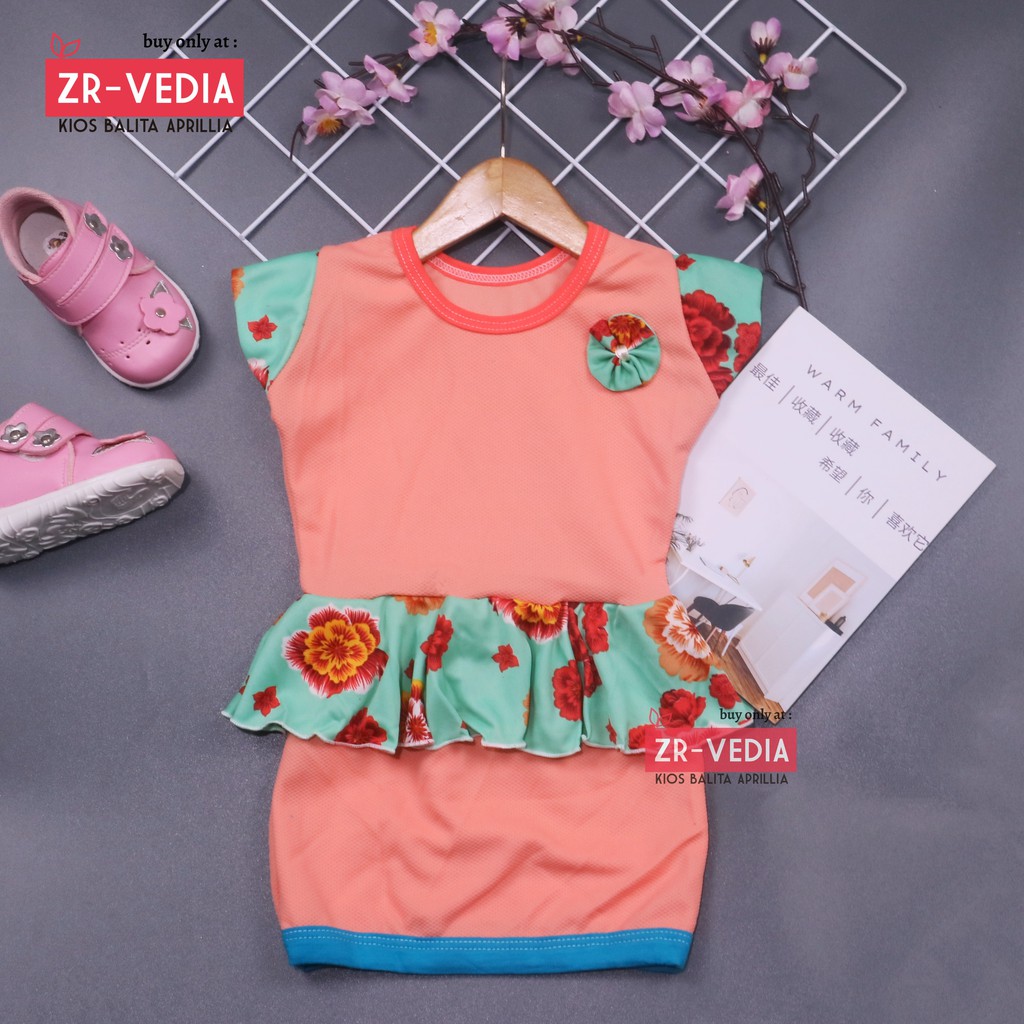 Dress Lori Bayi 3-18 Bulan  / Dres Baby Anak Perempuan Baju Pesta Lengan Pendek Murah Harian Adem