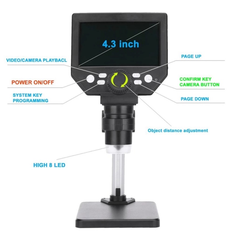 Mikroskop Digital Multifungsi 1000x Zoom Kamera 10MP Monitor HD USB