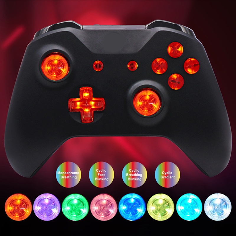 Btsg Multi-Warna Luminated D-pad Thumbsticks Tombol Wajah Kit LED Untuk Controller Xbox One S 8warna Untuk Kontrol Sentuh C