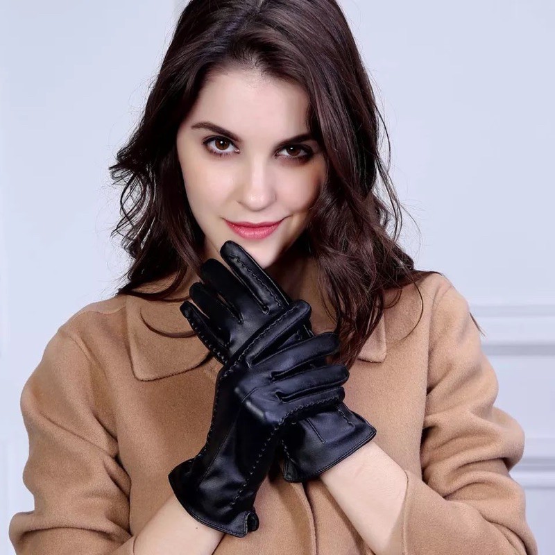 Sarung tangan kulit wanita leather gloves women winter musim dingin hangat touchscreen import