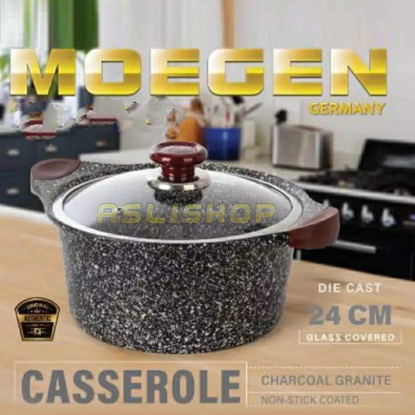 Panci Moegen Casserole Sup 24cm Granite Tebal - Dutch Oven Soup Pot