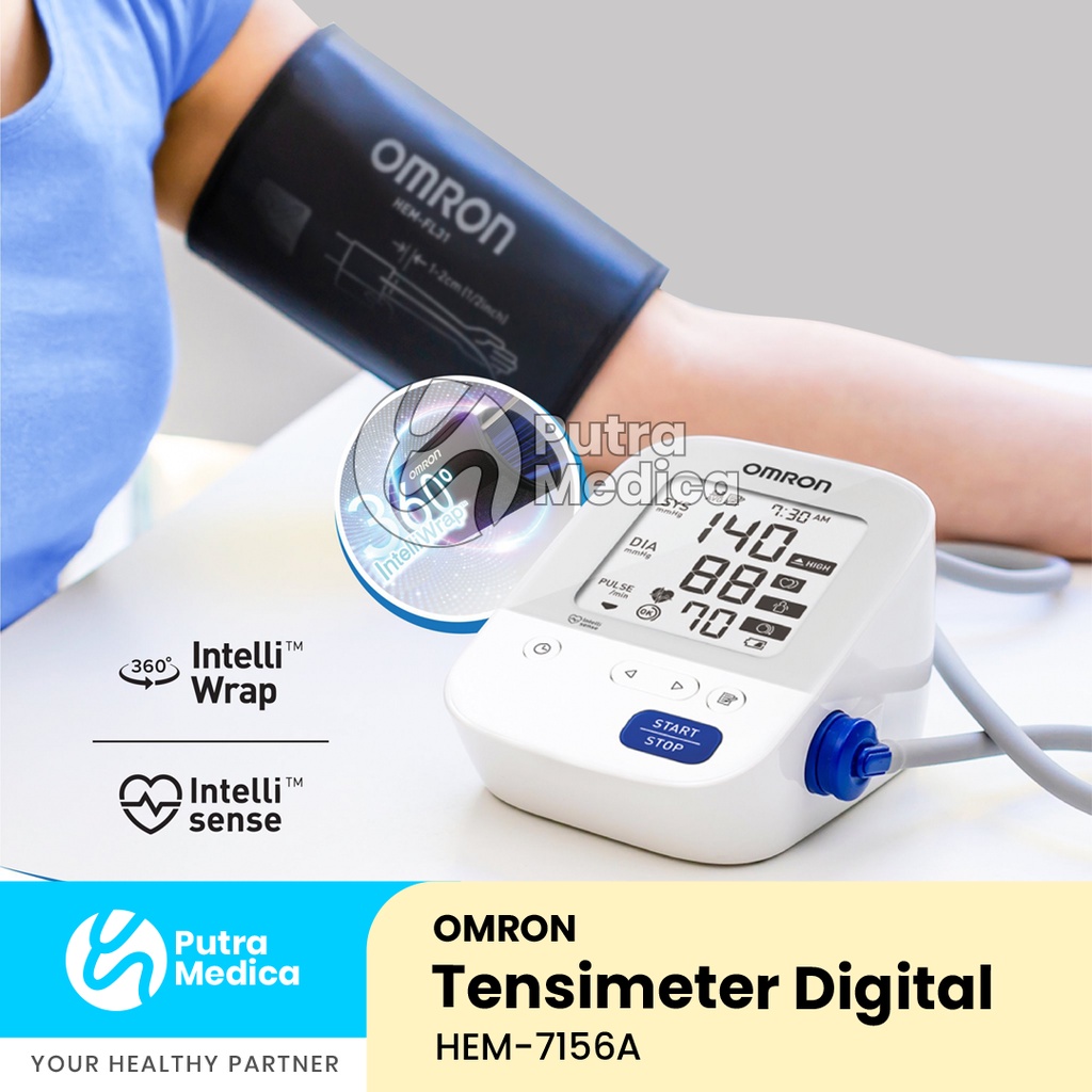 Omron Tensimeter Digital HEM 7156A / Tensi Elektrik Lengan Profesional Berkualitas / Blood Pressure Monitor / Alat Ukur Pengukur Tekanan Darah