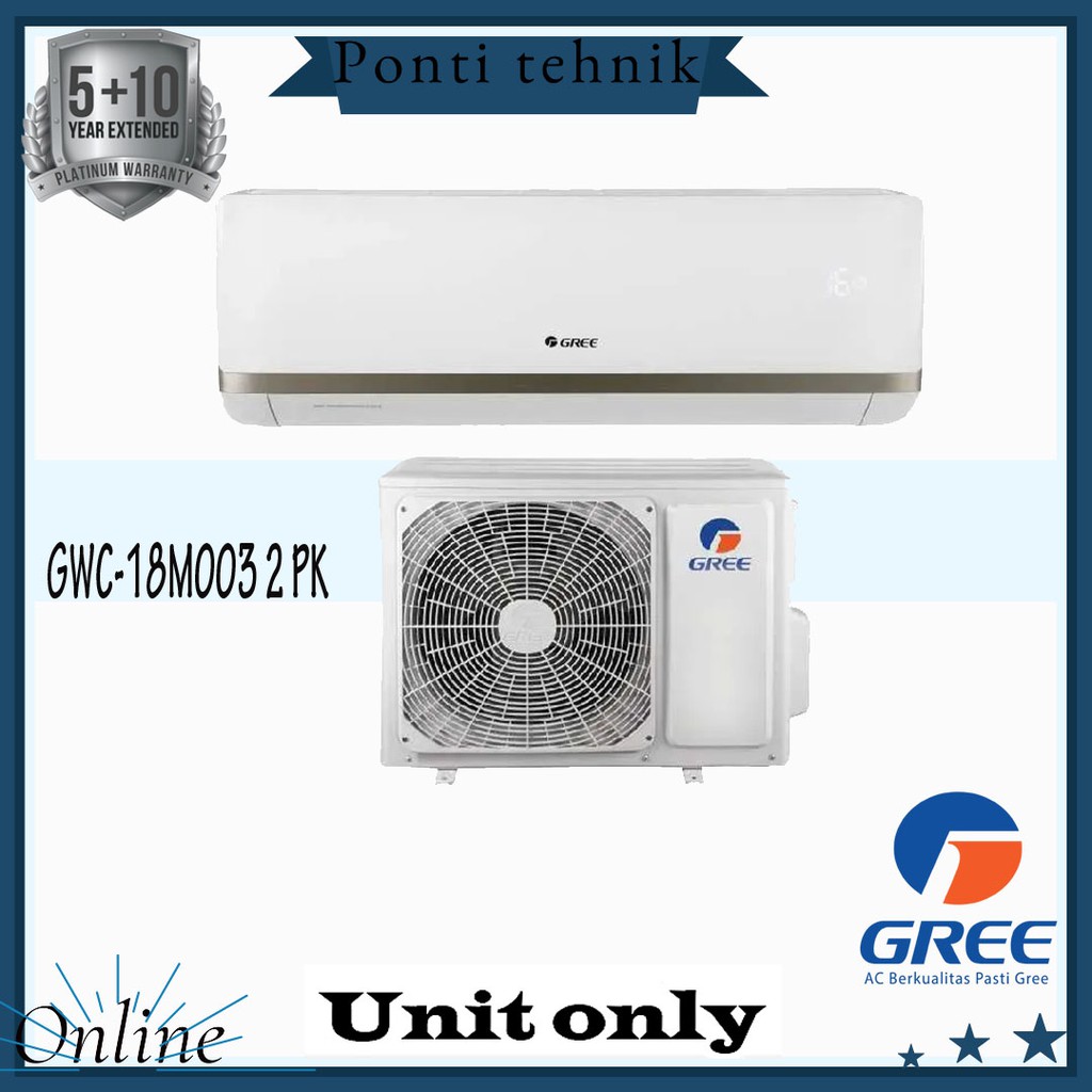 Ac Gree Gwc 18m003 2 Pk Unit Only Indonesia