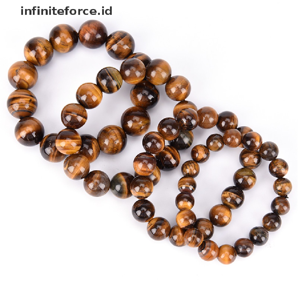 (Infiniteforce.Id) Gelang Manik Batu Tiger Eye Alami Untuk Pria / Wanita