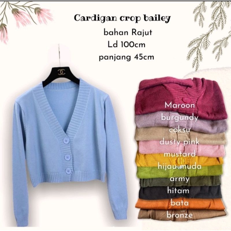 CARDI RAJUT CROP LUNA/ Crop top 3 Boton Shirt / Atasan Sweater Rajut Premium / Baju Murah Berkualitas-BB-35-55-KG