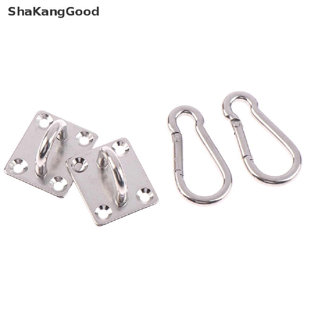 Skid 2 Set Pengait Hammock Bentuk U Multifungsi Bahan Stainless Steel