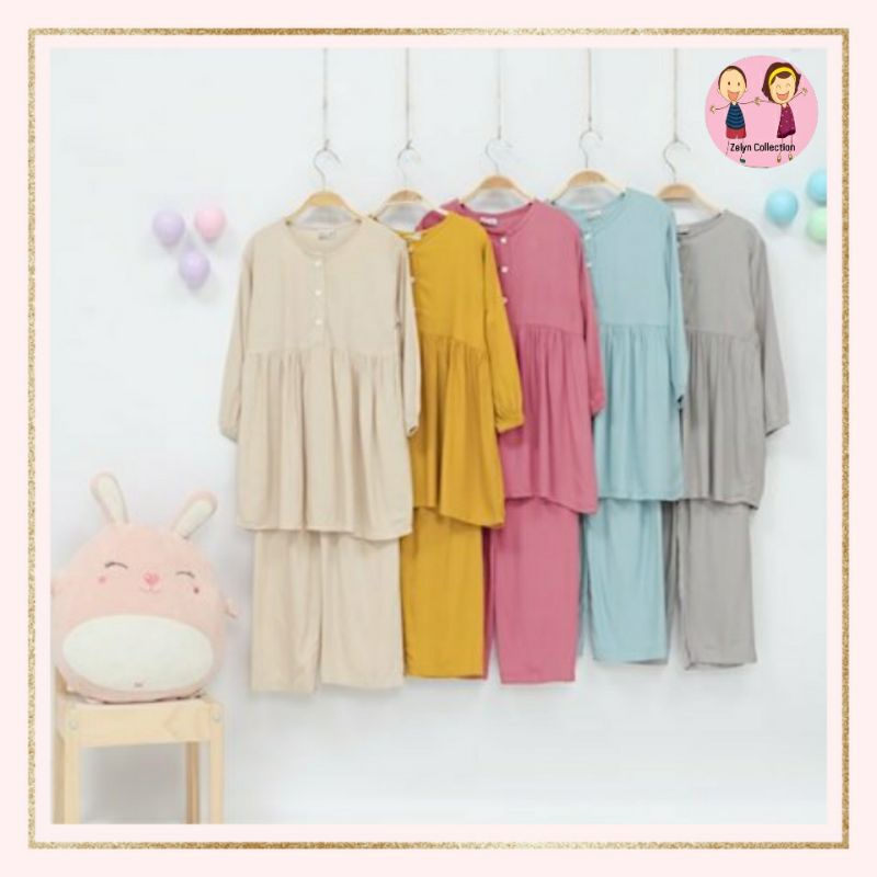 ONE SET ANAK PEREMPUAN RAYON POLOS