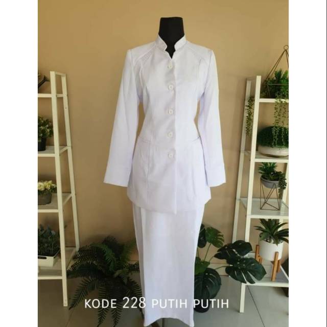 Blezer kerja kantor sergaam guru pdh putih
