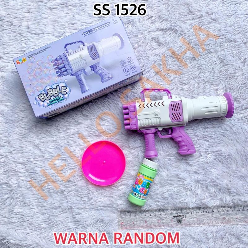 MAINAN SS 1526 BUBBLE BAZOKA GATLING BUBLE BASOKA TEMBAK TEMBAKAN PISTOL PISTOLAN GELEMBUNG BUSA 25 MATA BONUS GRATIS REFILL SABUN BOTOL