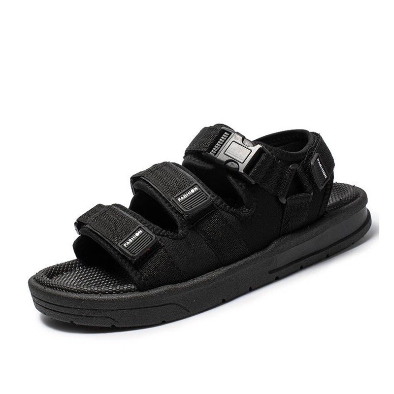 sepatu sandal pria hitam kasual Sendal pria Gunung sandal cowok kekinian import fashion trendi gaya-1903 HITAM