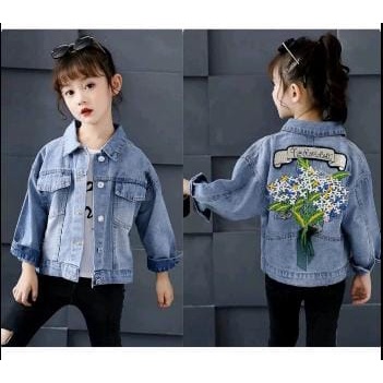 JAKET JEANS BORDIR FLOWER/JAKET JEANS WANITA886