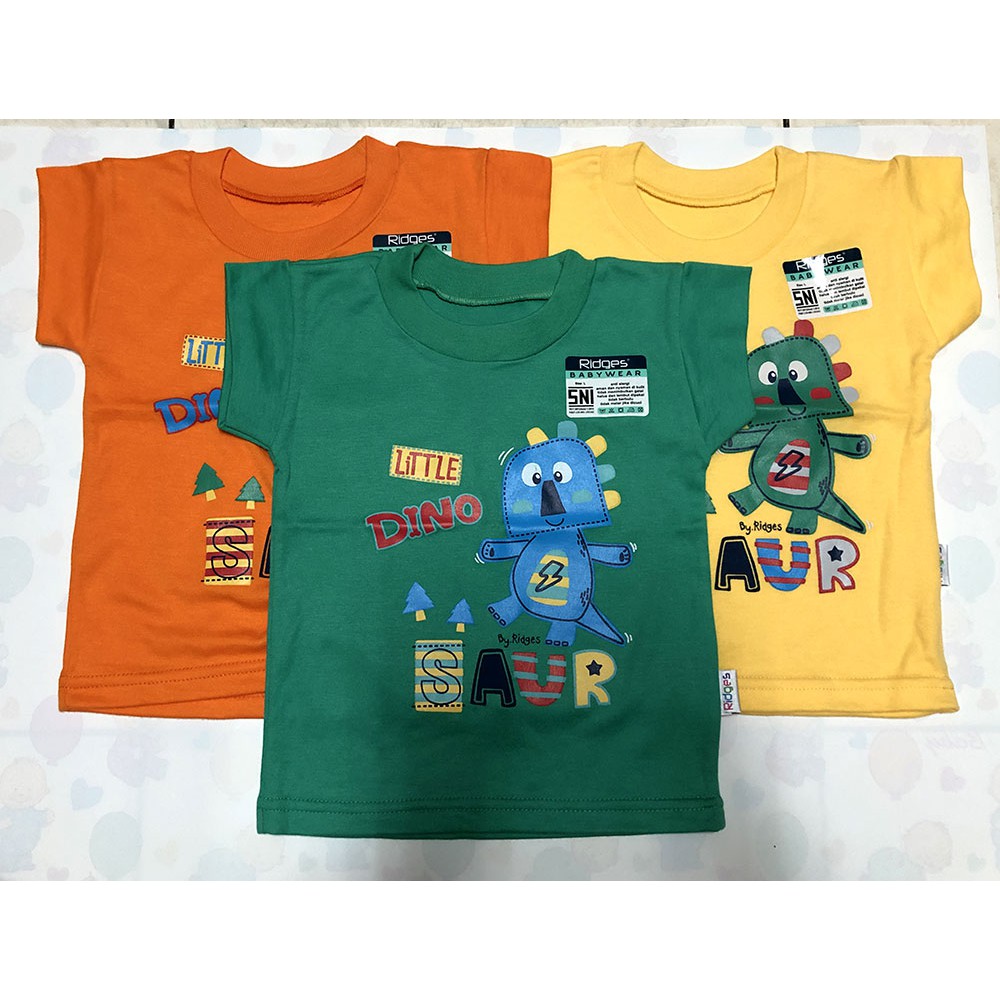 Promo,Baju Atasan Kaos Anak Ridges Warna Polos Tua (Motif Random)