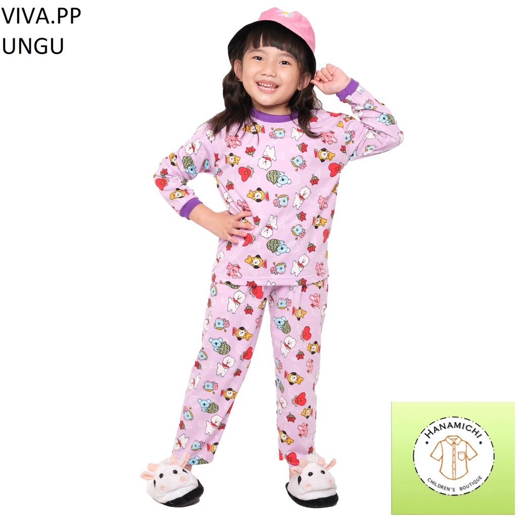 Hanamichi VIVA.PP Setelan Piyama Anak Lengan Panjang Full Print