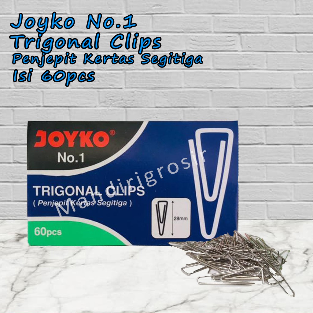 Trigonal Clips *Joyko No.1 * Penjepit Kertas Segitiga * 60pcs