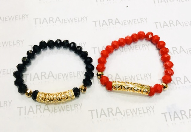 Gelang tangan wanita // gelang kristal // replika emas // gelang kristal variasi perhiasan //gelang