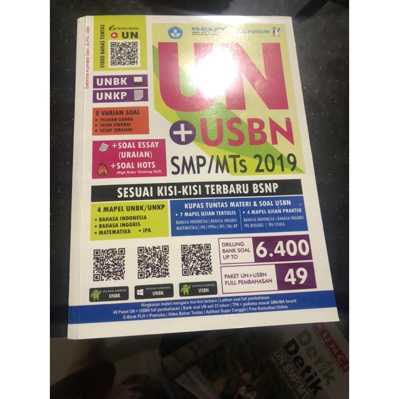 [preloved] buku un usbn smp/mts 2019 bekas tebal dan lengkap