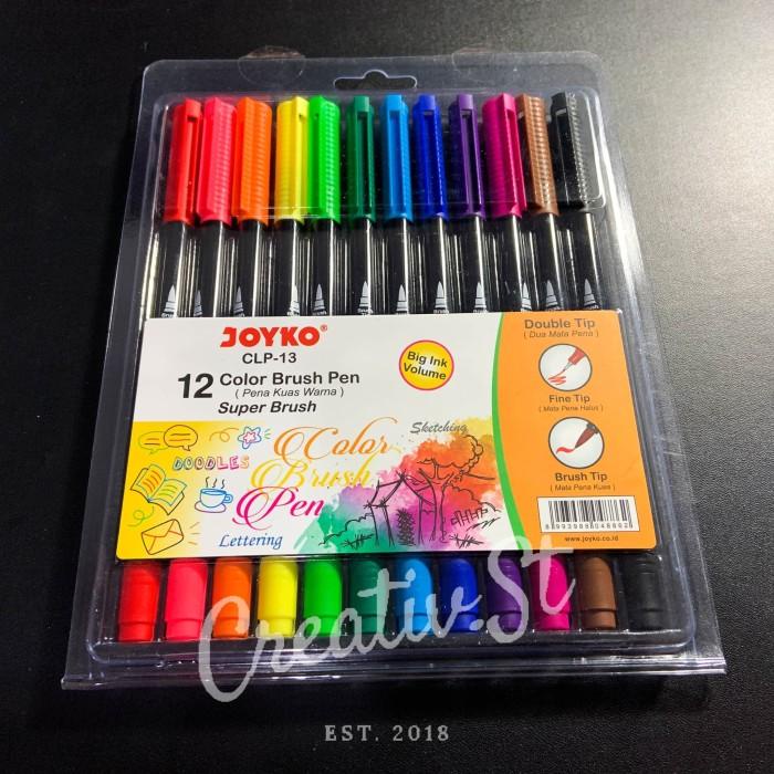 

Joyko Brush Pen 12 Warna Brush + Fine Tip CLP-13 SET