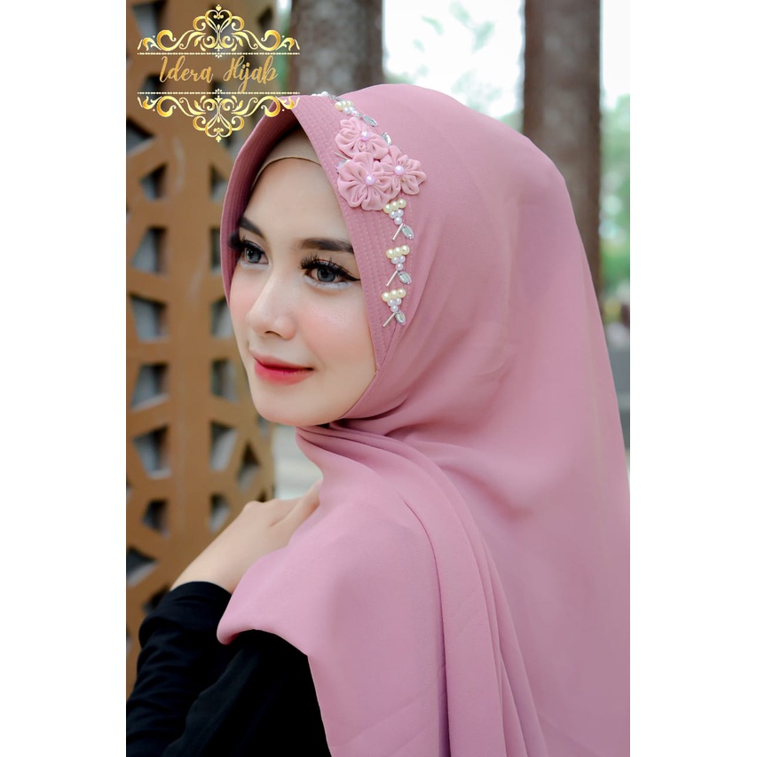 Hijab Instan Kerudung Pashmina pet instan Payet mewah
