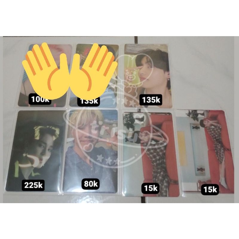 PC OFFICIAL, RPC BE Essentials Tae, Peaches Butter Jhope, Holo mcb jimin, pc rebahan rm essentials d