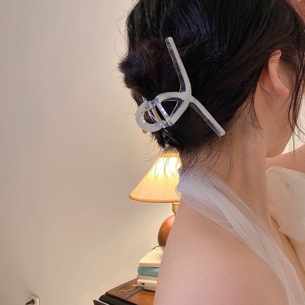 Needway  Wanita Cakar Rambut Heardress Vintage Untuk Perempuan Hiasan Kepala Silang Simple Ponytail Holder