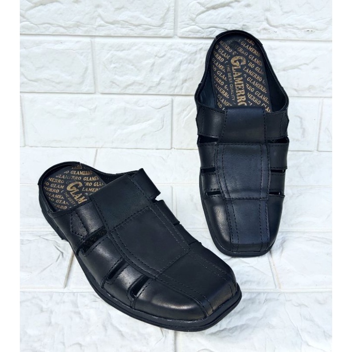 sepatu sandal pria kulit asli sandal selop slop kulit asli formal terbaru