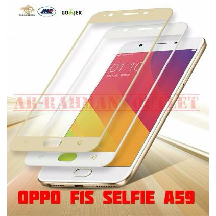 Oppo F1s Selfie A59 anti gores kaca Full Cover layar Hp Tempered Glass warna color Screen guard Col