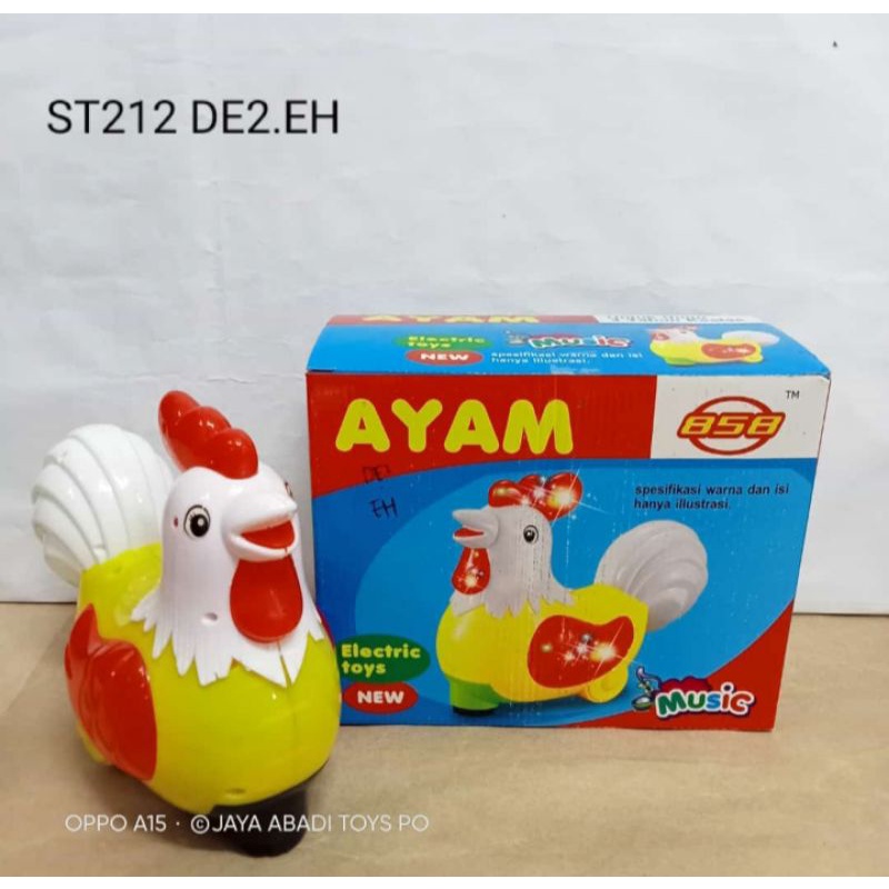 Mainan Ayam bunyi Kukuruyuk Lampu ST212 Free Baterai