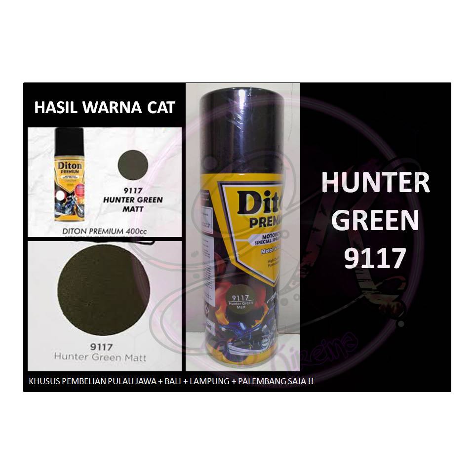 Cat Pilox Diton Premium 9117 Hunter Green Matt 400cc Hijau Army Gelap Dark Doff Dop Matte Pylox