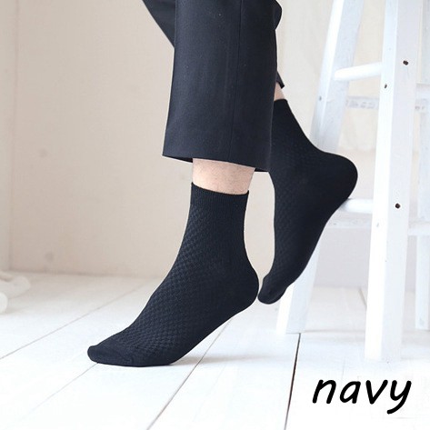 kaos kaki Pria Bambu Serat Kaus Kaki Kaus Kaki Anti Bakteri Kasual Bisnis Socks W03-navy
