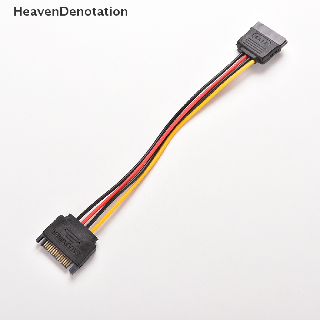 (Heavendenotation) Kabel Power Extension Sata 15pin Male Ke Female Panjang 8 &quot;