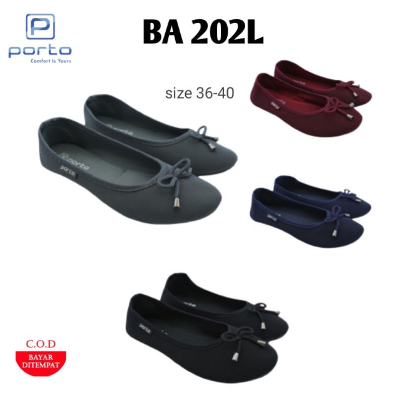sepatu porto flatshoes balet wanita ba 202L