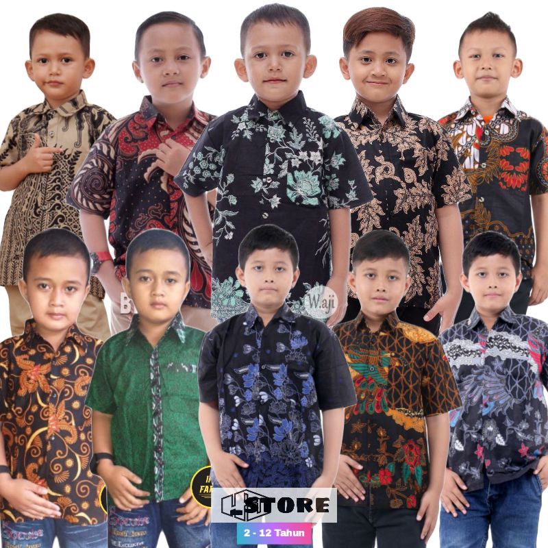 kemeja batik anak laki laki(PROMO) umur 2 tahun -12 tahun bahan katun halus bisa COD.terbaru!!