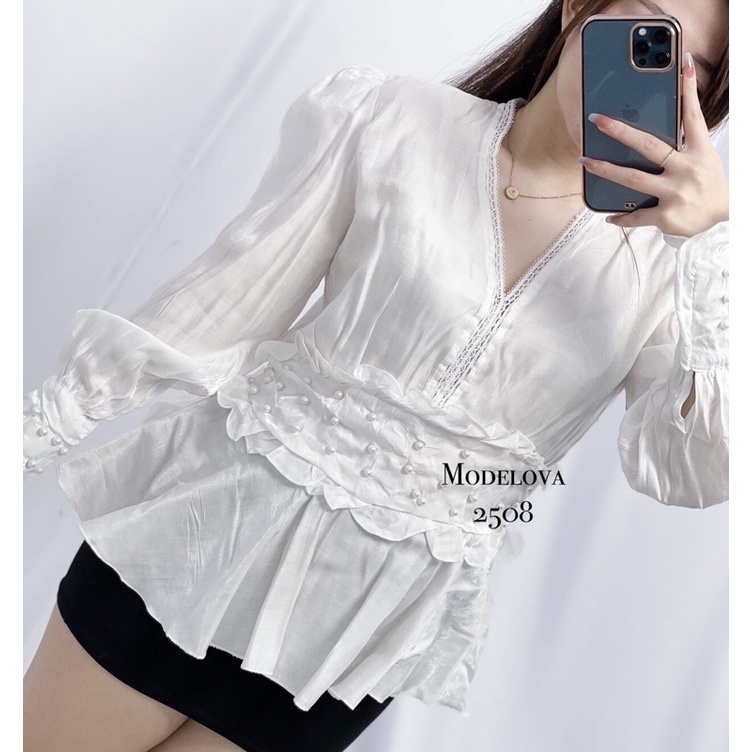 MDLV ~ 2508 POSEY PEPLUM TOP // ATASAN LENGAN PANJANG CEWEK // FASHION IMPORT WANITA