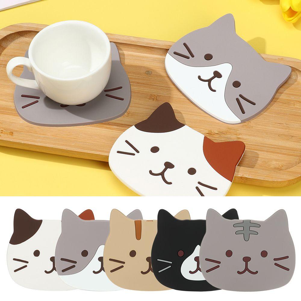 Solighter Silicone Cup Mat Kawaii Tahan Lama Non-slip Kartun Coaster Tahan Panas Heat Resisten Cup Mat Pad