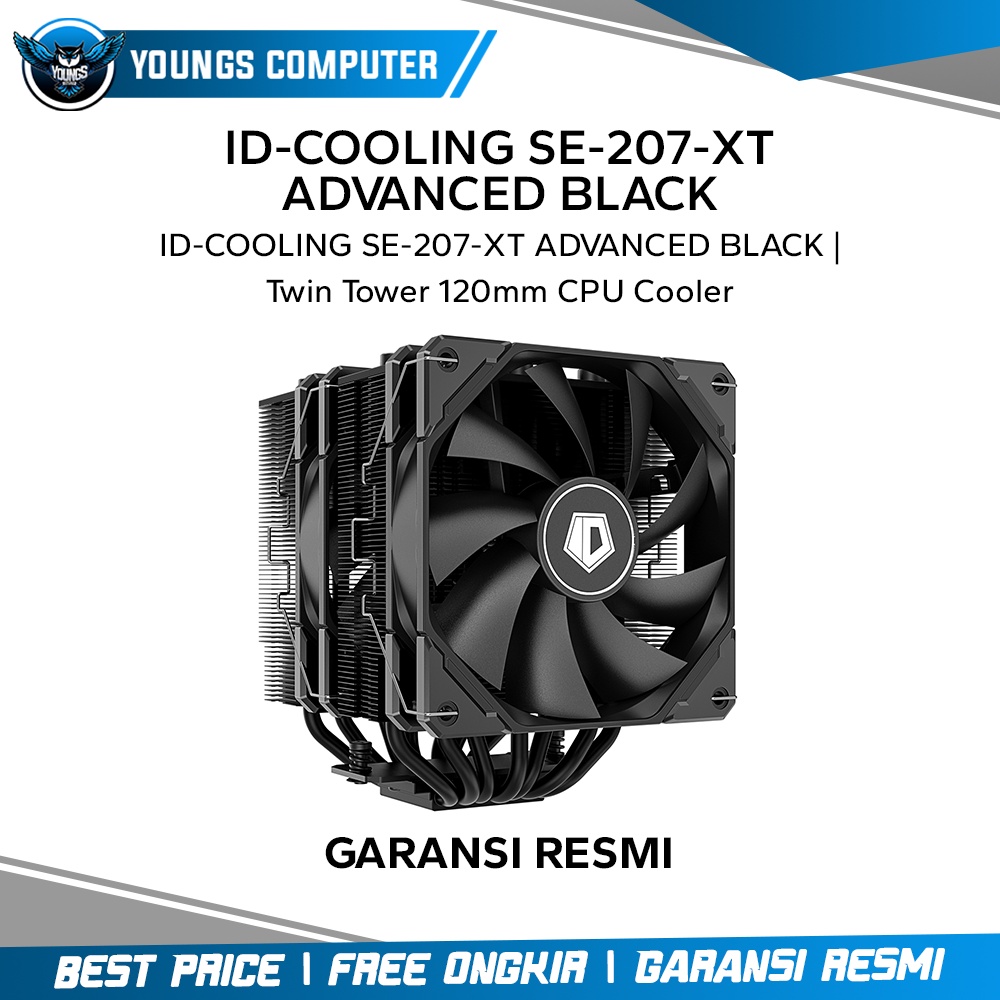 ID-COOLING SE-207-XT ADVANCED BLACK | Twin Tower 120mm CPU Cooler