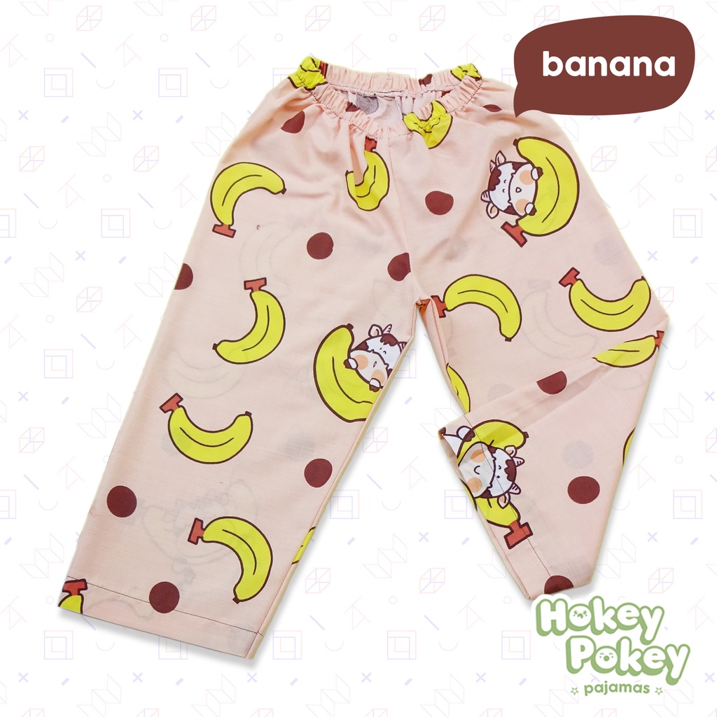 Setelan Baju Tidur Piyama Anak Tanpa Kerah Motif Banana