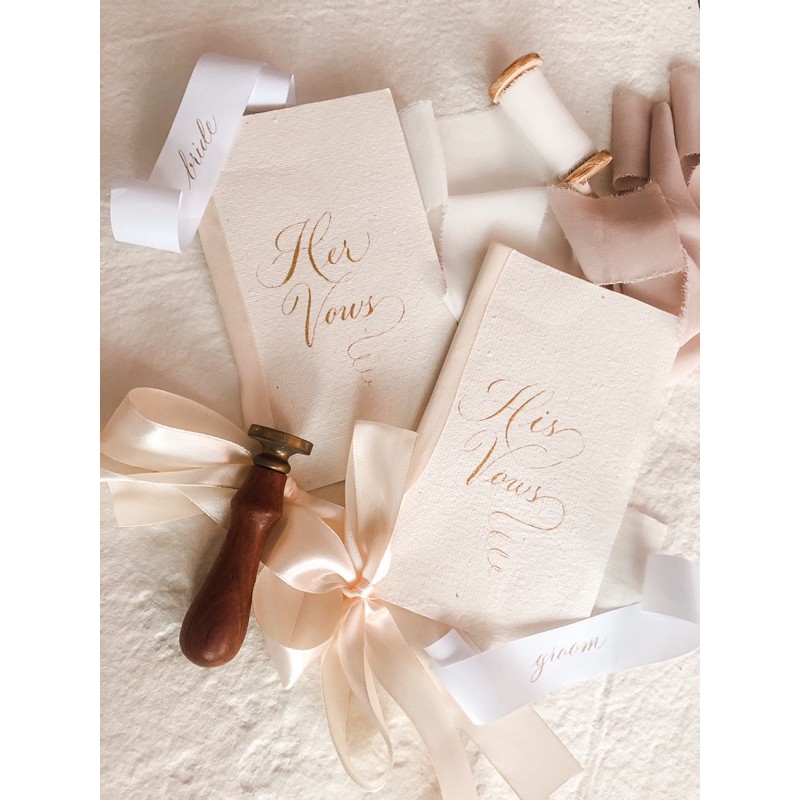 Calligraphy Wedding Vow Book - buku pernikahan (couple - 2pcs)