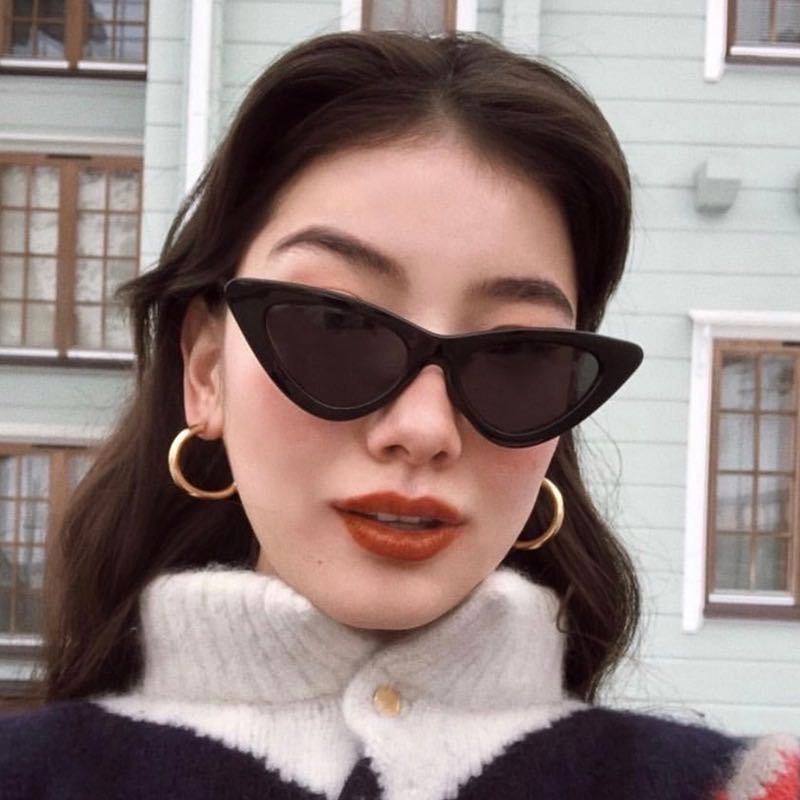 Kacamata Hitam Sunglasses Anti Radiasi UV Gaya Cat Eye Model Fashion Korea Pria Wanita