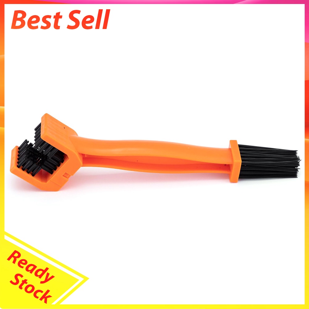 Motorcycle Bike Chain Brush MTB Bicycle Chain Scrubber Cleaning Tool Orange