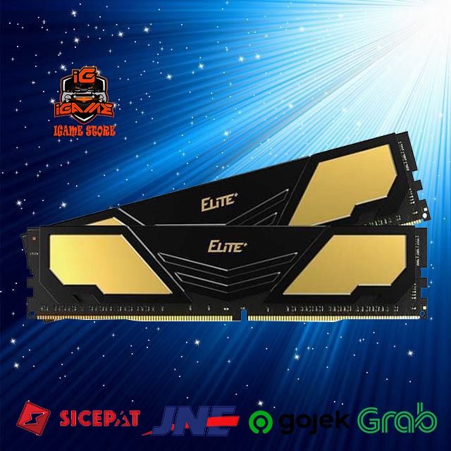 Team Elite Plus Black DDR4 PC25600 3200Mhz Dual Channel 16GB (2x8GB) SIP