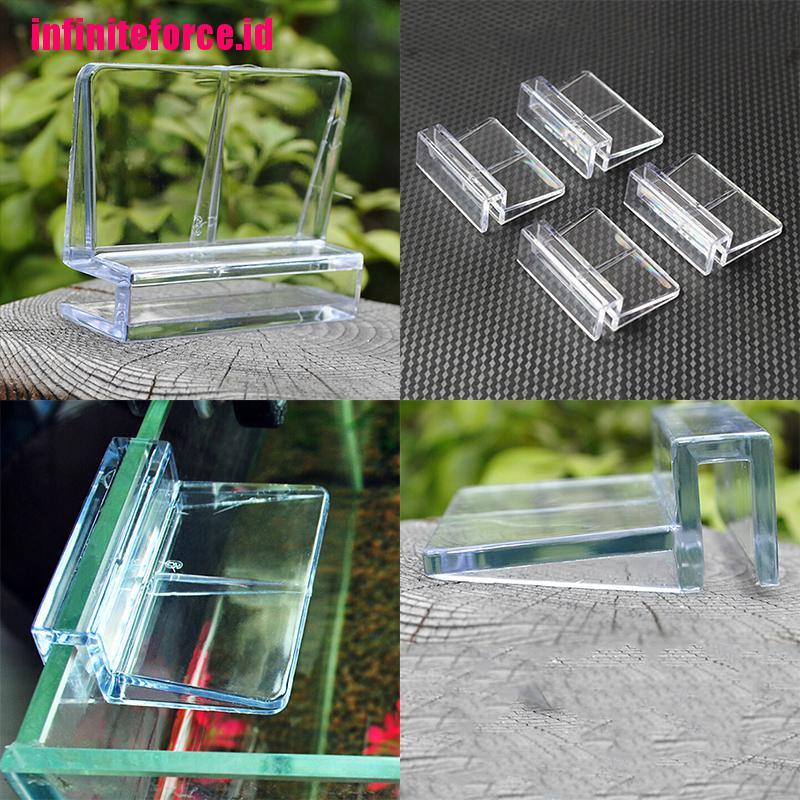 [IN*]4Pcs 6/8mm Aquarium Tank Clear Plastic Clips Glass Cover Strong Support Holders