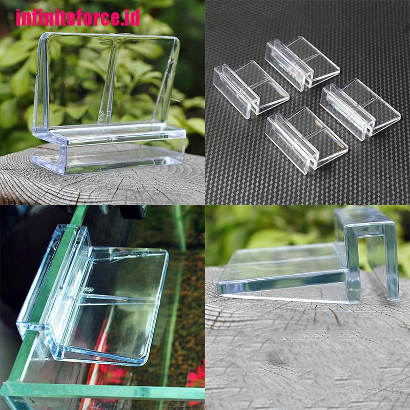 [IN*]4Pcs 6/8mm Aquarium Tank Clear Plastic Clips Glass Cover Strong Support Holders