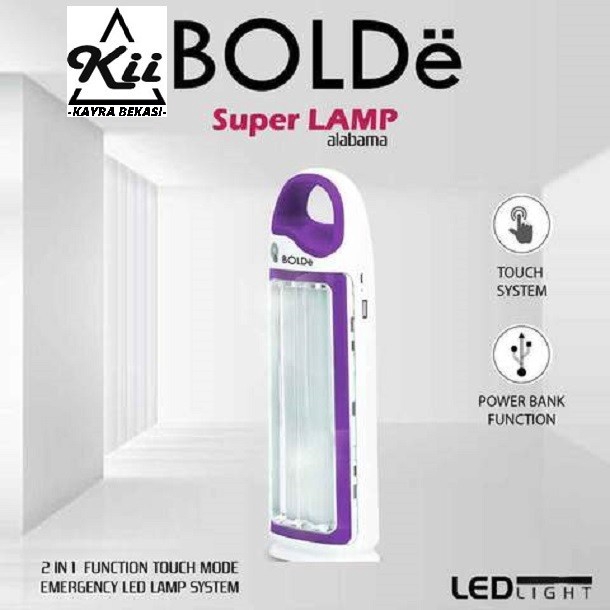 BOLDe Super Lamp Alabama - Lampu LED Emergency 2in1 Bisa Power Bank