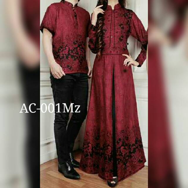 Couple mazda busana muslim sarimbit batik pasangan baju lebaran simple elegant mazaya agrabutik